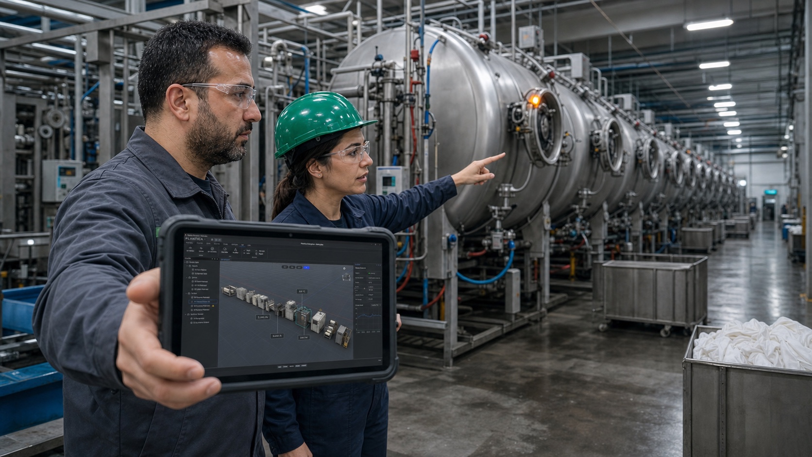 ELİAR operations data connected to textile dyeing assets in the Plantica interface